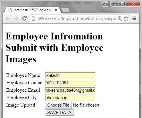 upload employee Image